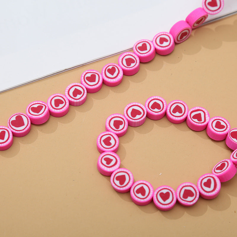 Venta al por mayor 10 piezas de cuentas de limo de corazón rosa